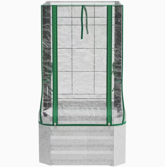 Verhoogde Plantenbak met Klimrek & Afdekking – 53x53x90cm voor Tuin & Balkon