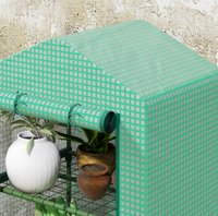 Tuinkas met 3 Planken en Oproldeur – Compacte Mini Kas 69x49x125 cm – PVC Hoes & Metalen Frame – Ideaal voor Balkon en Tuin