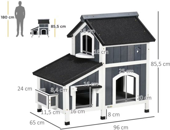 Premium Kattenhuis – 2 Verdiepingen | Veilig, Comfortabel & Duurzaam