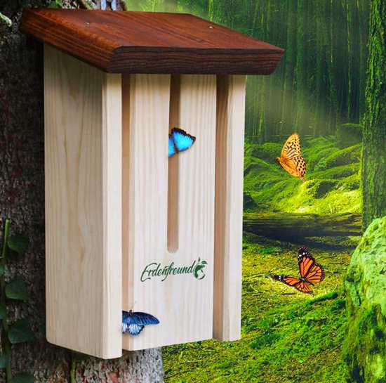 Insectenhuis Set – Vlinderhuis & Lieveheersbeestjeshuis – 100% Massief Duits Hout (2 cm) – Weerbestendig – Handgemaakt – Duurzaam Insectenhotel