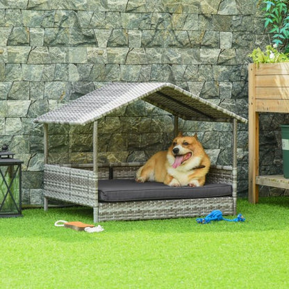 Premium hondenbed 98x69x73 cm verhoogd hondenhok met kussen