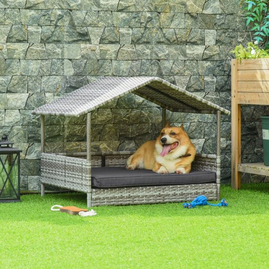 Premium hondenbed 98x69x73 cm verhoogd hondenhok met kussen