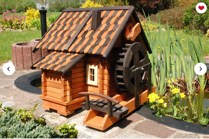 Houten Watermolen met Waterrad – Handgemaakt Tuindecoratie 63 cm