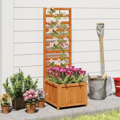 Houten Plantenbak met Klimrek – Massief Hout, Drainagesysteem & Verwijderbare Bodempanelen