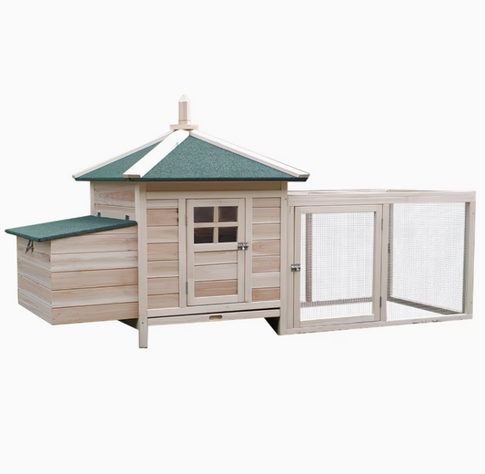 Miniatuur kippenhok met ren 196x76x97 cm voor kippen