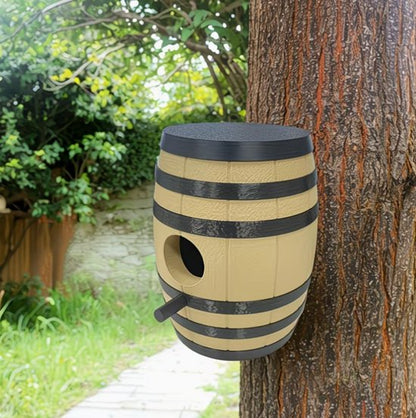 Vogelnest vatvorm zijaanzicht met natuurlijk hout