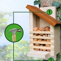 Eekhoorn Nesten & Voeren Set – Natuurvriendelijk Eekhoornhuis + Voederhuis + 2kg Walnoten – Duurzaam Handgemaakt in Duitsland