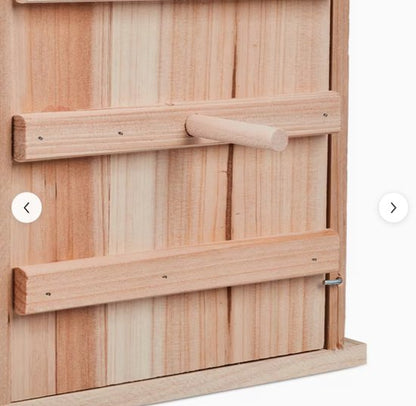 Uilenkast van Hout – Nestkast voor Steenuil en Kleine Uilen – Weerbestendig Vogelhuis met Klapdeur – 38,5 cm hoogte