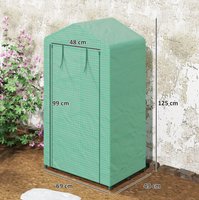 Tuinkas met 3 Planken en Oproldeur – Compacte Mini Kas 69x49x125 cm – PVC Hoes & Metalen Frame – Ideaal voor Balkon en Tuin