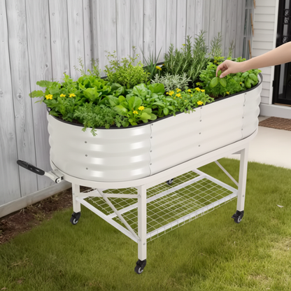 Mobiele Verhoogde Plantenbak op Wielen – Stijlvol Kweken op Balkon & Terras