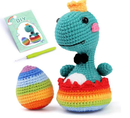 haken voor beginners - haakpakket schattige baby dino - haken voor starters - starterspakket haken