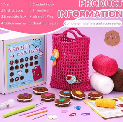 Haakpakket Schattig Tasje en 20 Koekjes voor Beginners – Starterspakket Haken voor Starters en Liefhebbers