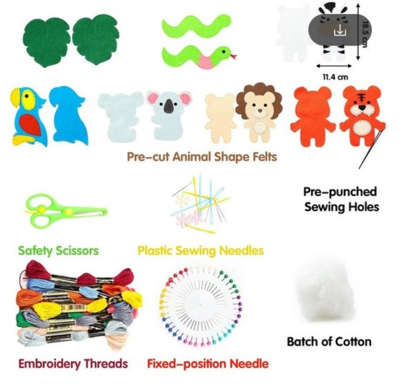 naaien voor beginners - naaipakket schattige jungledieren - naaien voor starters - starterspakket naaien