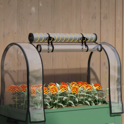 Mobiele Verhoogde Plantenbak met Kashoes & Onderste Plank – 80x40x120 cm | Groen