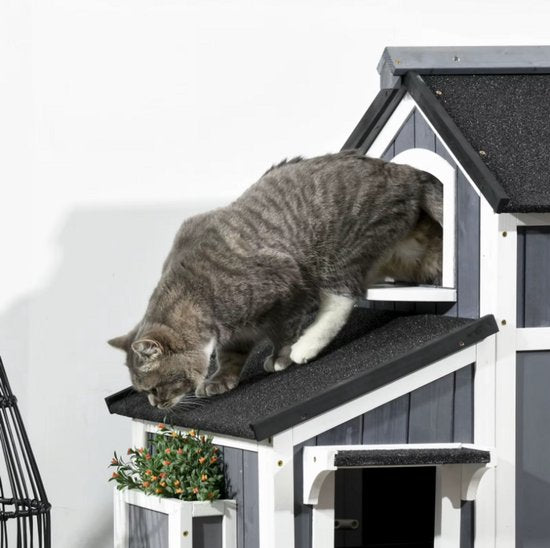 Premium Kattenhuis – 2 Verdiepingen | Veilig, Comfortabel & Duurzaam