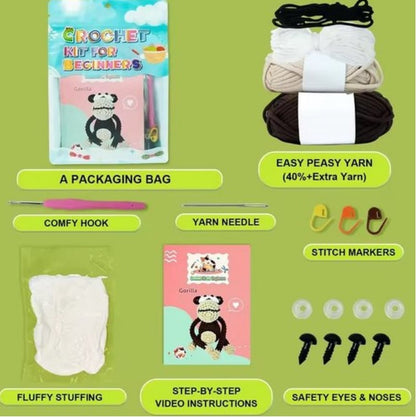 Haken voor Beginners – Starterspakket Schattig Aapje | Haakpakket voor Starters en Liefhebbers