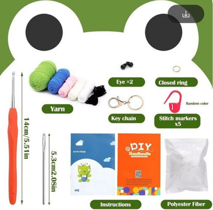 haken voor beginners - haakpakket schattige kikker - haken voor starters - starterspakket haken