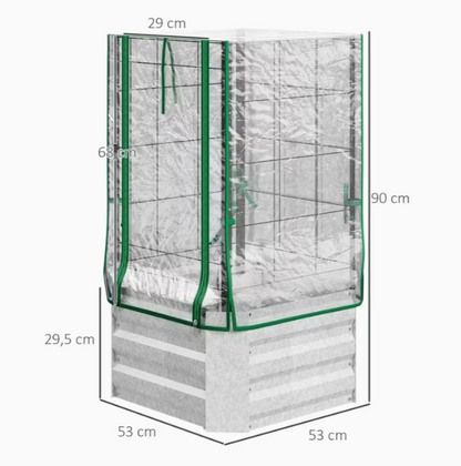 Verhoogde Plantenbak met Klimrek & Afdekking – 53x53x90cm voor Tuin & Balkon