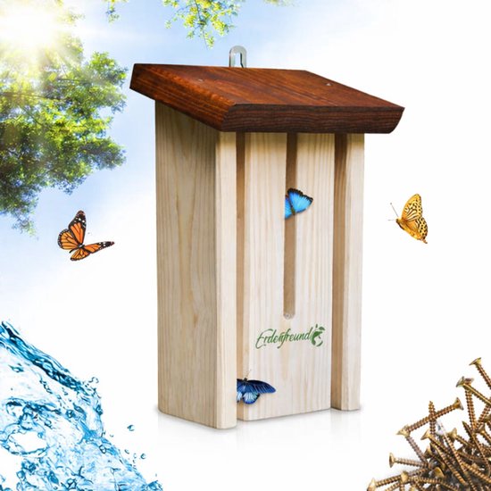 Insectenhuis Set – Vlinderhuis & Lieveheersbeestjeshuis – 100% Massief Duits Hout (2 cm) – Weerbestendig – Handgemaakt – Duurzaam Insectenhotel