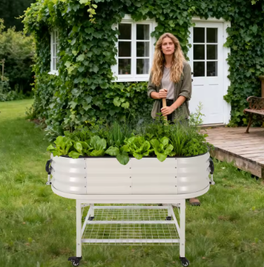 Mobiele Verhoogde Plantenbak op Wielen – Stijlvol Kweken op Balkon & Terras