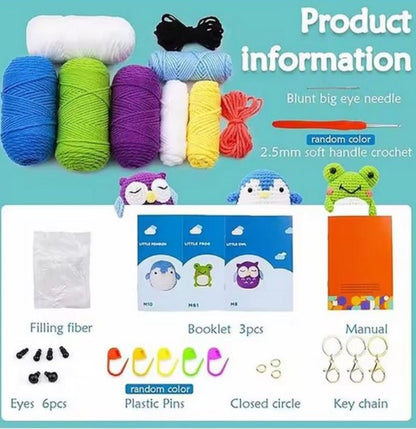 haken voor beginners - haakpakket 3 schattige dierenvriendjes - haken voor starters - starterspakket haken - haken voor liefhebbers