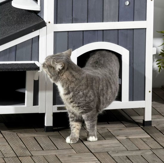 Premium Kattenhuis – 2 Verdiepingen | Veilig, Comfortabel & Duurzaam
