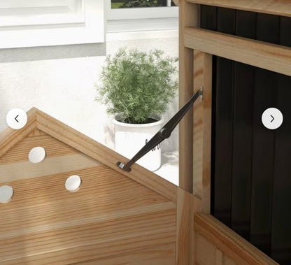 Eendenhuis van Grenenhout voor Buiten – Met Schuin Waterdicht Dak, Ventilatie en Uitneembare Bodem – Geschikt voor 3 Eenden – 78 x 90 x 92 cm