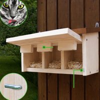 Nistkast met 3 Nestruimtes – 34 mm Invliegopening – 100% Roofdierveilig – Massief Hout – Weerbestendig & Duurzaam Handgemaakt in Duitsland