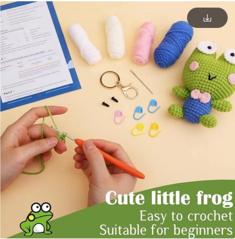 haken voor beginners - haakpakket schattige kikker - haken voor starters - starterspakket haken