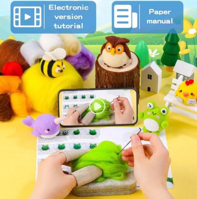 naaldvilten voor beginners - naaldvilt pakket stoere diertjes - naaldvilten voor starters - starterspakket naaldvilten - naaldvilten voor liefhebbers