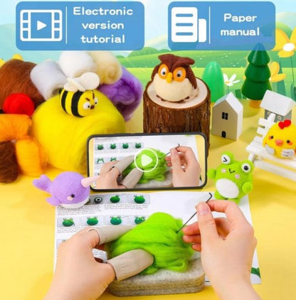 naaldvilten voor beginners - naaldvilt pakket stoere diertjes - naaldvilten voor starters - starterspakket naaldvilten - naaldvilten voor liefhebbers