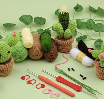 haken voor beginners - haakpakket schattige plantjes - haken voor starters - starterspakket haken - 6 plantjes
