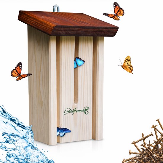 Insectenhuis Set – Vlinderhuis & Lieveheersbeestjeshuis – 100% Massief Duits Hout (2 cm) – Weerbestendig – Handgemaakt – Duurzaam Insectenhotel