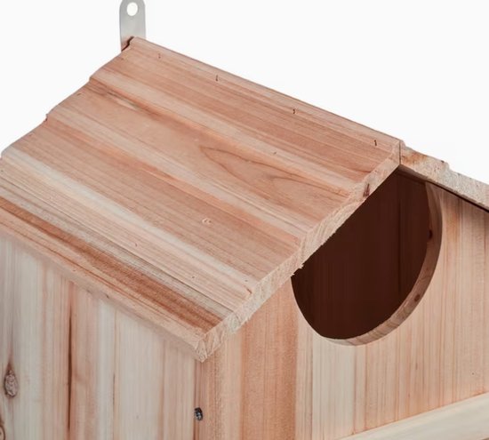 Uilenkast van Hout – Nestkast voor Steenuil en Kleine Uilen – Weerbestendig Vogelhuis met Klapdeur – 38,5 cm hoogte