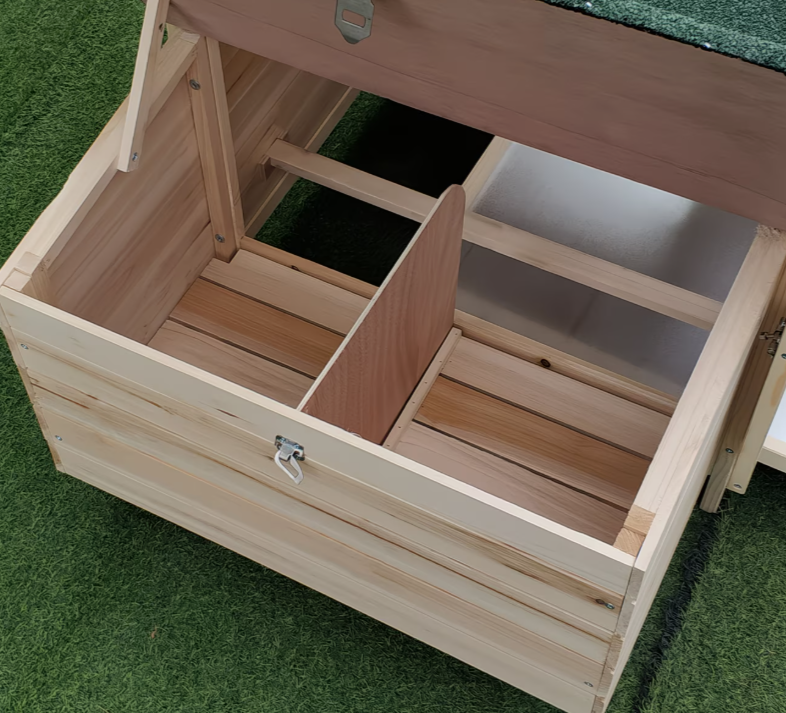 Kippenhok detail van nestbox voor eieren