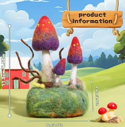 naaldvilten voor beginners - naaldvilt pakket schattige boszwam - naaldvilten voor starters - starterspakket naaldvilten - naaldvilten voor liefhebbers