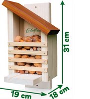 Eekhoorn Nesten & Voeren Set – Natuurvriendelijk Eekhoornhuis + Voederhuis + 2kg Walnoten – Duurzaam Handgemaakt in Duitsland