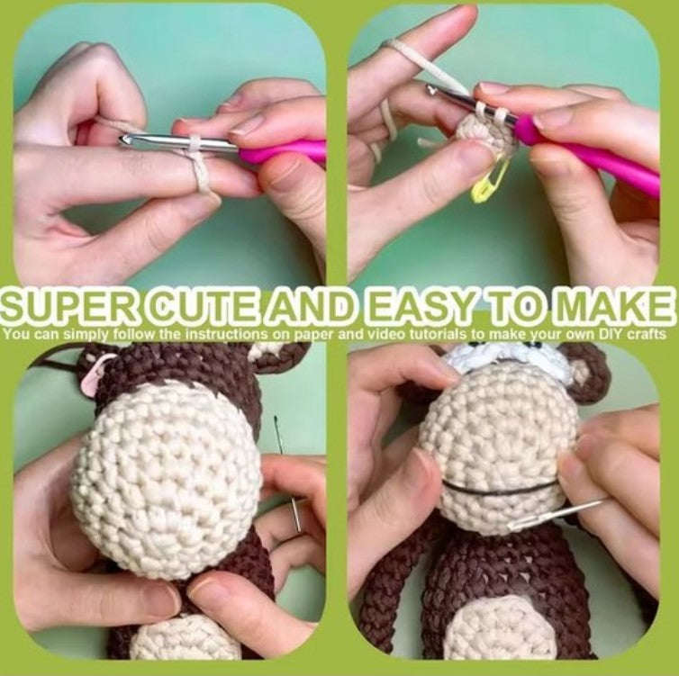 Haken voor Beginners – Starterspakket Schattig Aapje | Haakpakket voor Starters en Liefhebbers