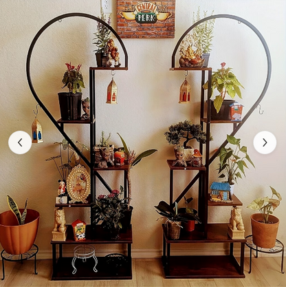 Hartvormig Plantenrek Twee Harten – Metaal & Hout – 165 cm