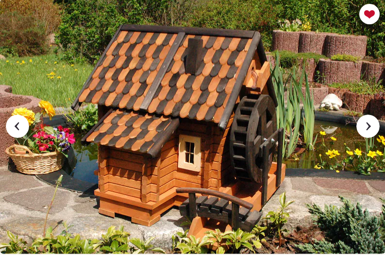Houten Watermolen met Waterrad – Handgemaakt Tuindecoratie 63 cm