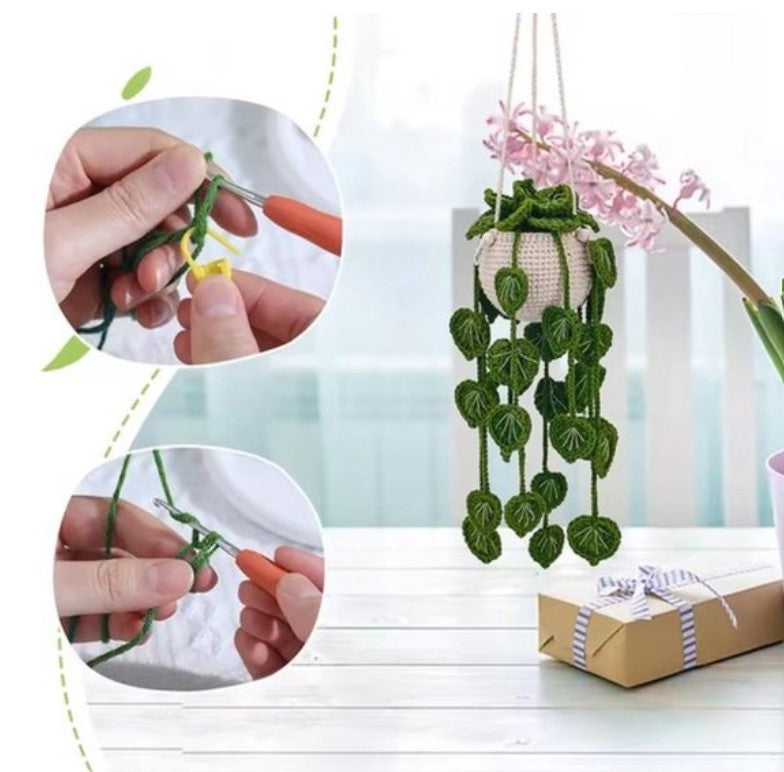 Haakpakket voor Beginners - Schattig Hangplantje Haken - Starterspakket Haken voor Starters - DIY Haakset voor Beginners