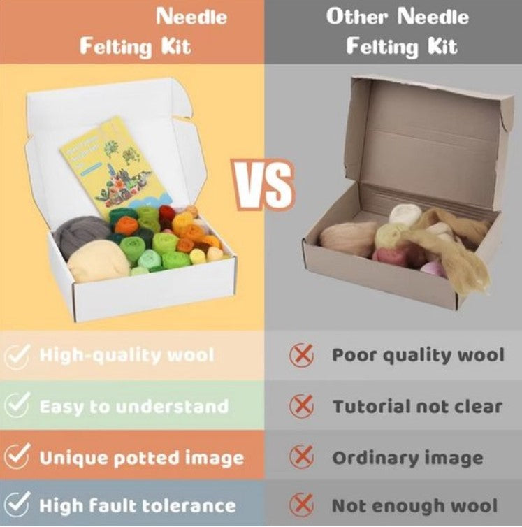 naaldvilten voor beginners - naaldvilt pakket schattige hangplantjes - naaldvilten voor starters - starterspakket naaldvilten