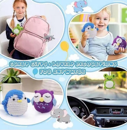 haken voor beginners - haakpakket 3 schattige dierenvriendjes - haken voor starters - starterspakket haken - haken voor liefhebbers