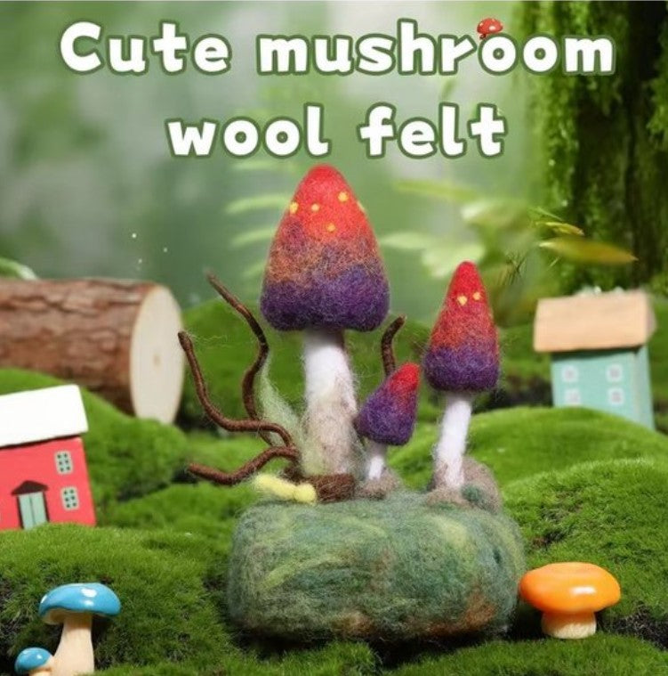 naaldvilten voor beginners - naaldvilt pakket schattige boszwam - naaldvilten voor starters - starterspakket naaldvilten - naaldvilten voor liefhebbers