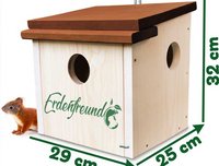 Eekhoorn Nesten & Voeren Set – Natuurvriendelijk Eekhoornhuis + Voederhuis + 2kg Walnoten – Duurzaam Handgemaakt in Duitsland