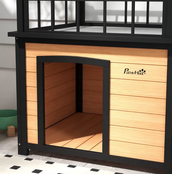 Premium hondenhok detail van dakplatform