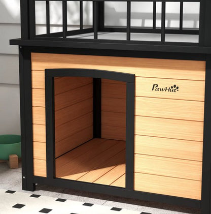 Premium hondenhok detail van dakplatform
