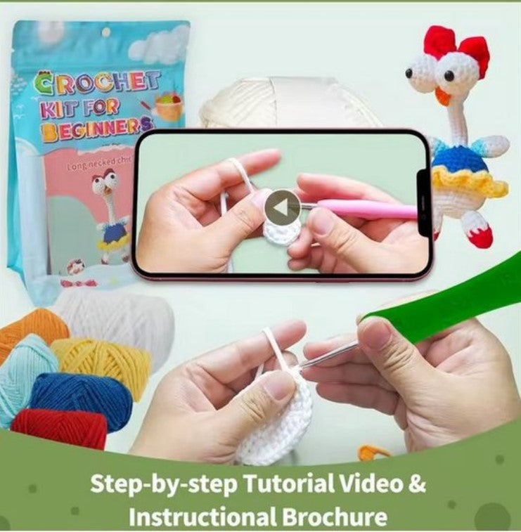 haken voor beginners - haakpakket grappige kip - haken voor starters - starterspakket haken - haken voor liefhebbers