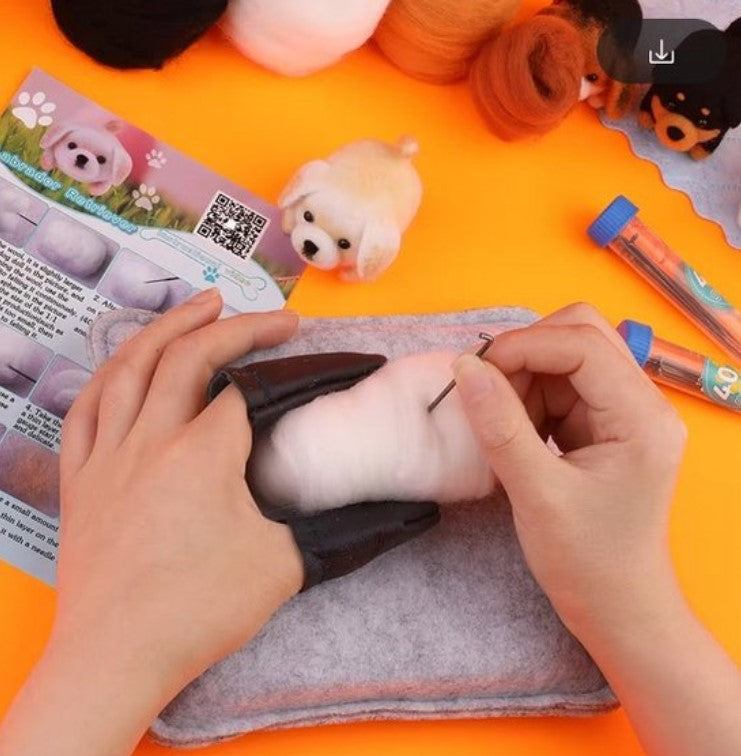 naaldvilten voor beginners - naaldvilt pakket lieve hondjes - naaldvilten voor starters - starterspakket naaldvilten