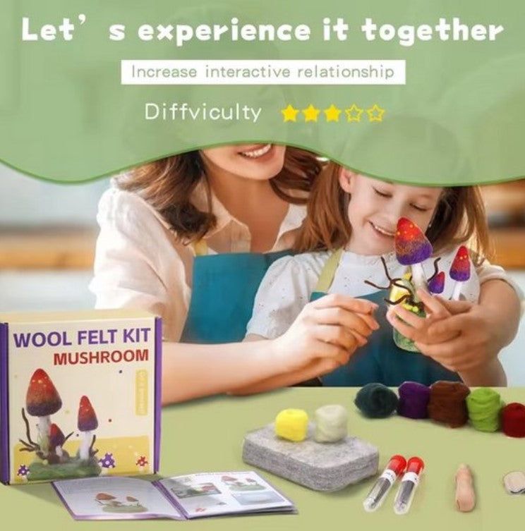 naaldvilten voor beginners - naaldvilt pakket schattige boszwam - naaldvilten voor starters - starterspakket naaldvilten - naaldvilten voor liefhebbers